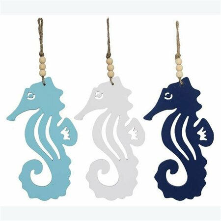 YOUNGS Wood Coastal Seahorse Wall Art, 3 Assorted Color 62264